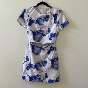 Cloud Print Cutout Mini Dress